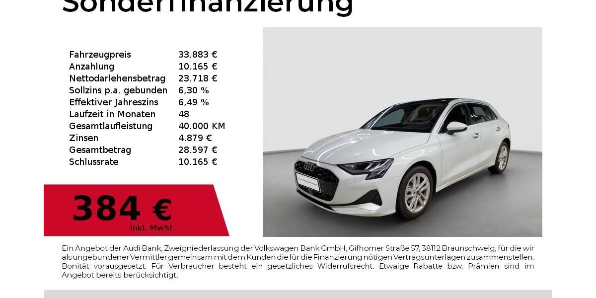 Audi A3 7.450 km 33.883 &euro; Nürnberg 90411