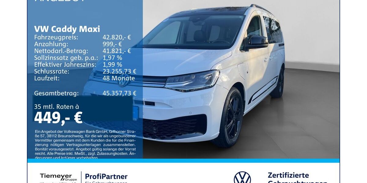 VW Caddy Maxi 1.387 km 42.310 &euro; Recklinghausen 45663