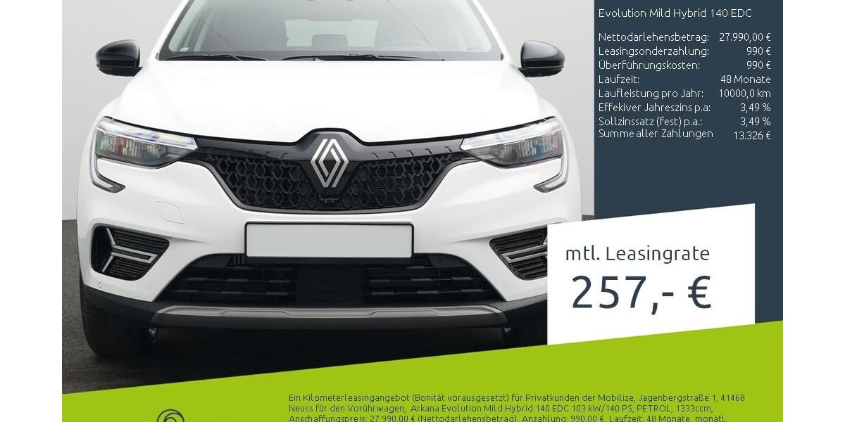 Renault Arkana 2.000 km 27.680 &euro; Stuhr 28816