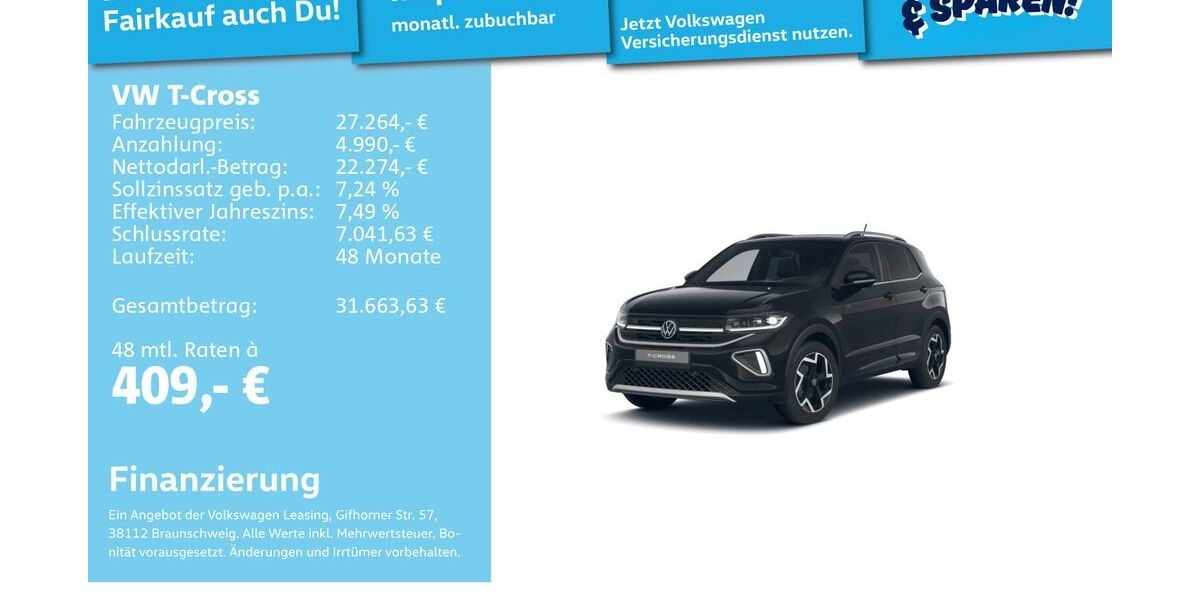 VW T-Cross 5.138 km 26.991 &euro; Mannheim 68309