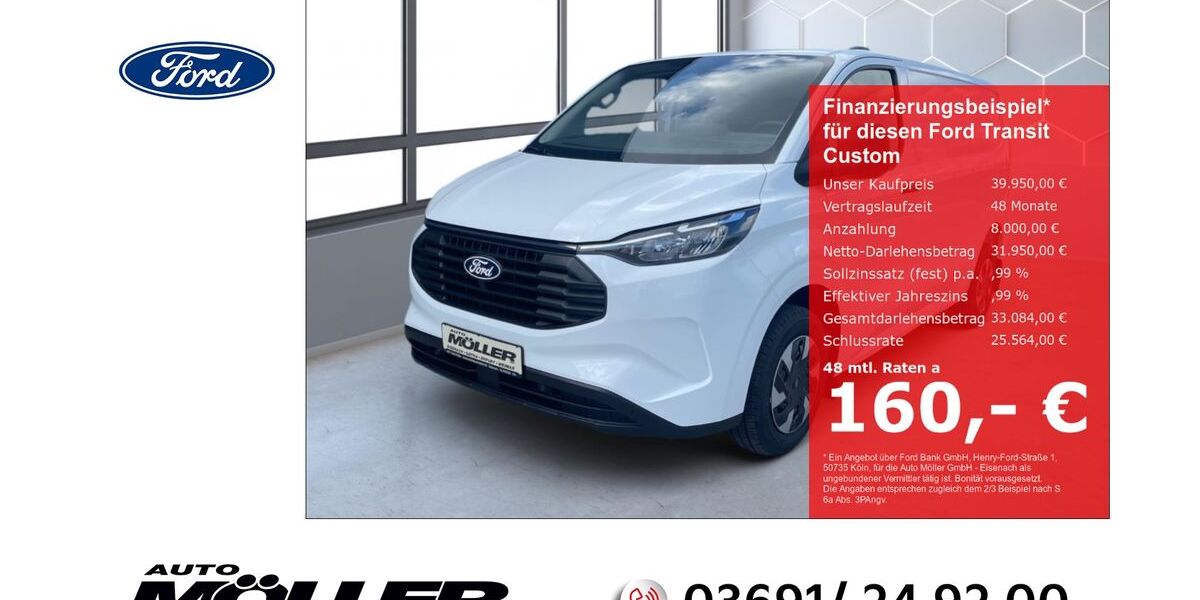 Ford Transit Custom 2.500 km 39.950 &euro; Eisenach 99817