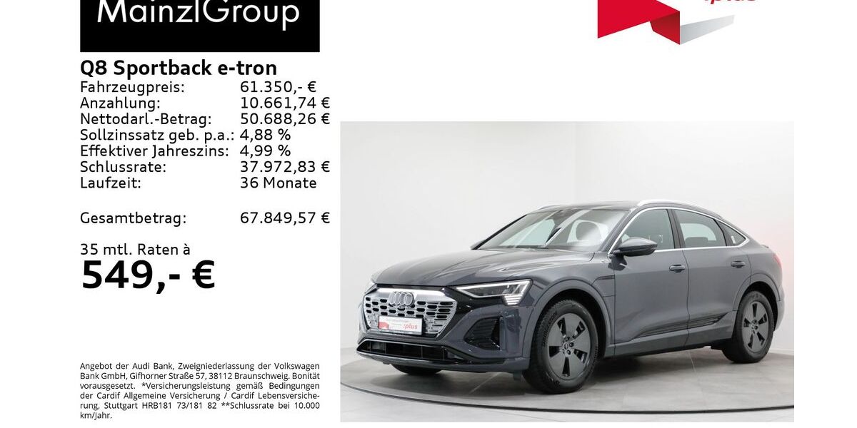 Audi Q8 e-tron 7.500 km 59.580 &euro; Feldkirchen/Westerham 83620