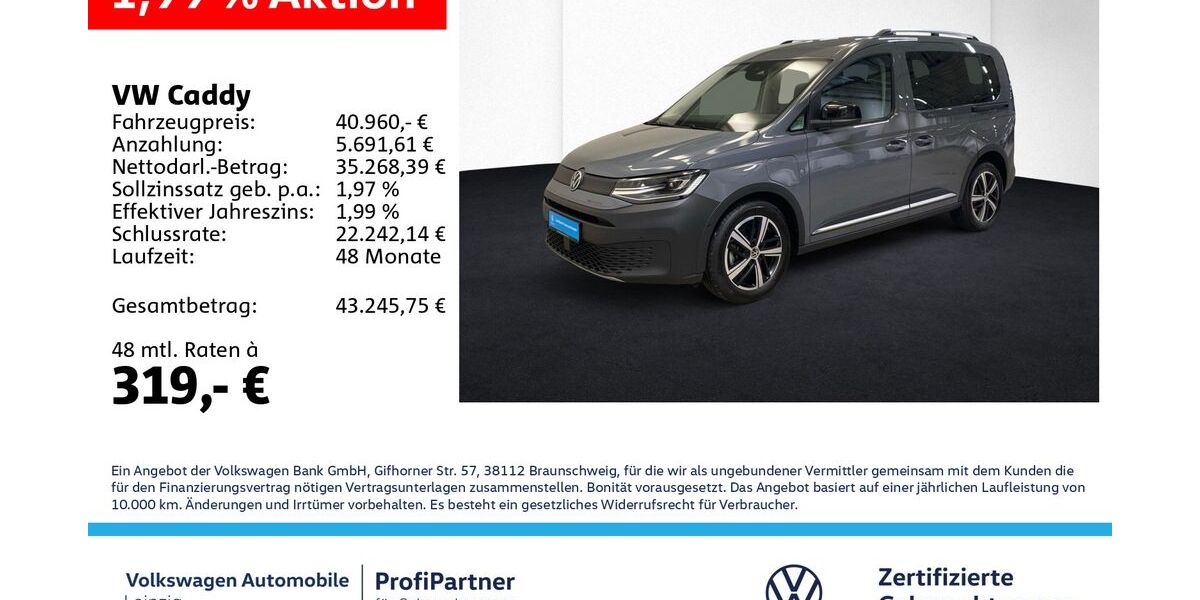 VW Caddy 18.929 km 38.990 &euro; Leipzig 04178