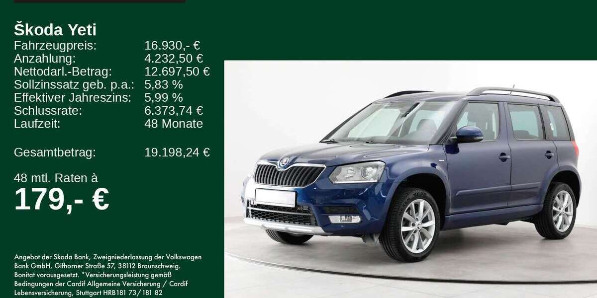Skoda Yeti 106.846 km 16.930 &euro; Feldkirchen - Westerham 83620