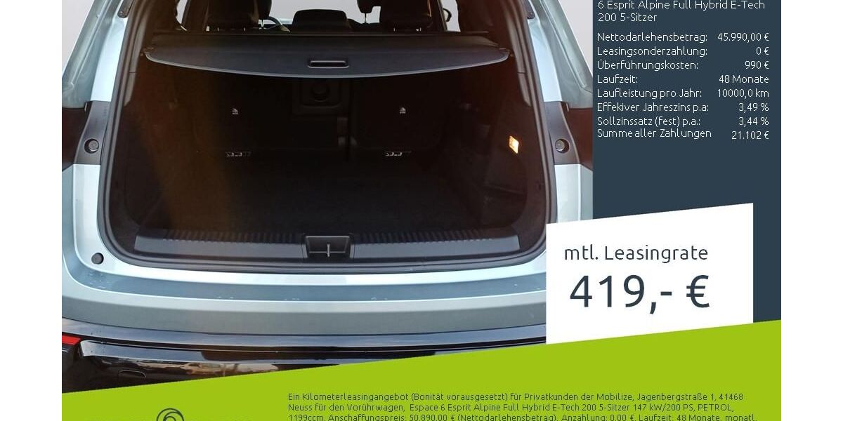 Renault Espace 1.500 km 43.880 &euro; Borken 46325