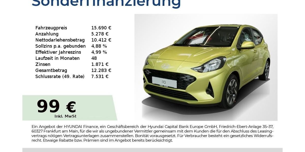 Hyundai i10 3.566 km 15.690 &euro; Fürth 90763