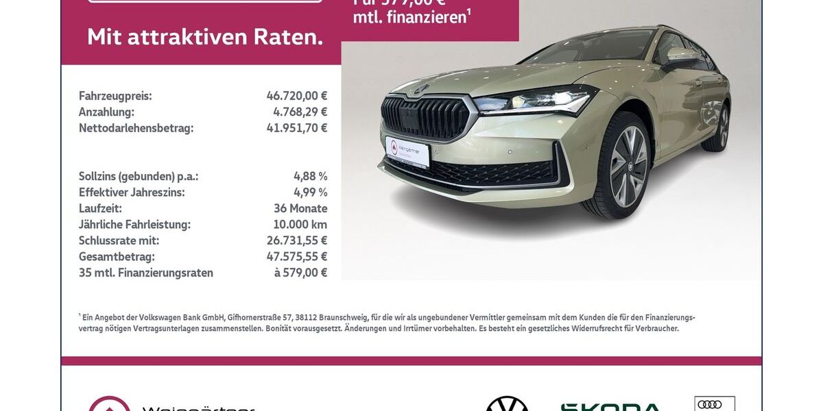 Skoda Superb 3.850 km 46.720 &euro; Miesbach 83714