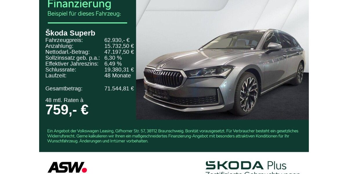 Skoda Superb 12.990 km 62.930 &euro; Heilbronn 74076