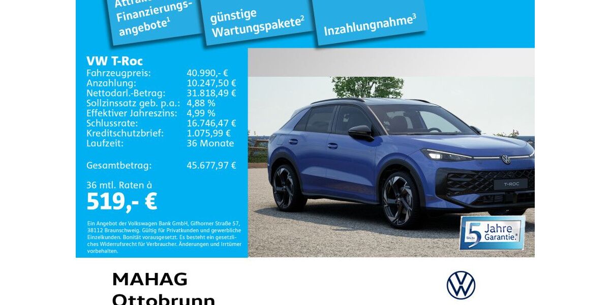 VW T-Roc 3.000 km 45.760 &euro; Ottobrunn 85521