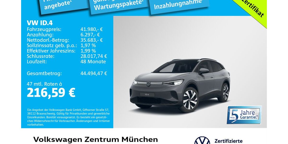 VW ID.4 15.070 km 41.980 &euro; München 80687