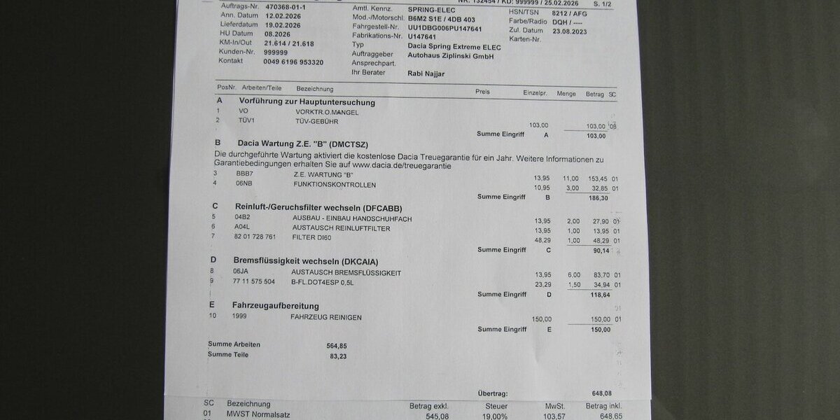 Dacia Spring Electric Extreme 65 21.614 km 10.980 &euro; Schwalbach/Taunus 65824