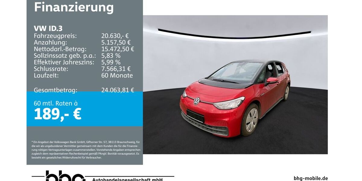 VW ID.3 12.839 km 20.630 &euro; Mössingen 72116