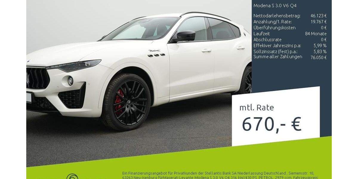 Maserati Levante 31.400 km 65.890 &euro; Münster - Amelsbüren 48163