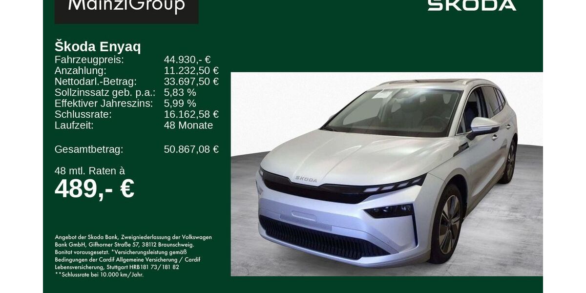 Skoda Enyaq 5.300 km 44.930 &euro; Feldkirchen/Westerham 83620