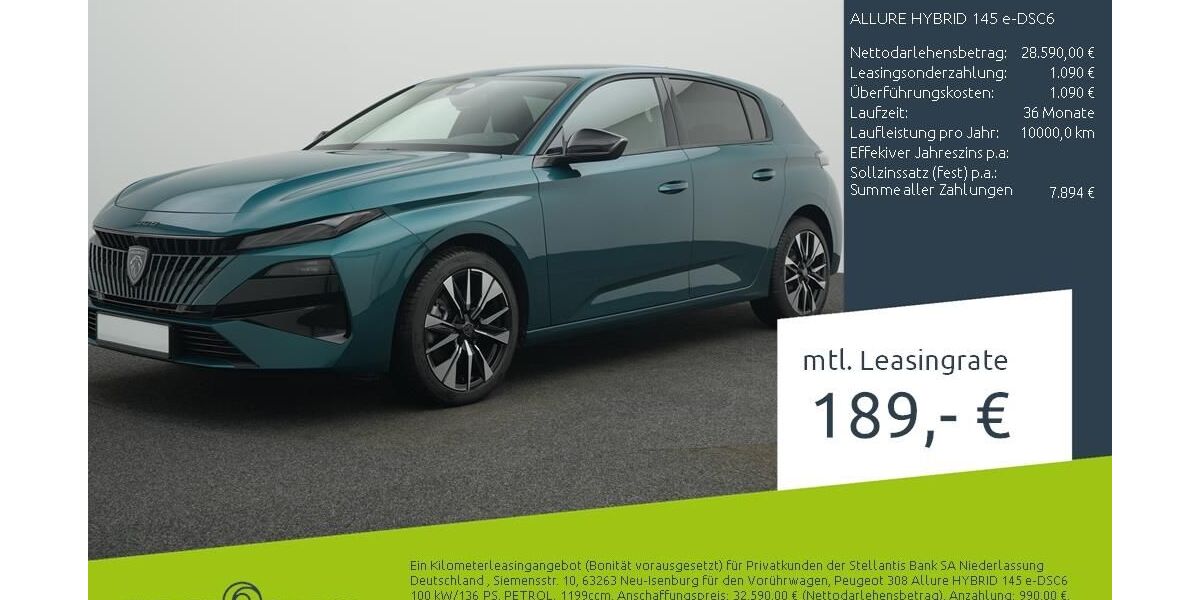 Peugeot 308 1.500 km 28.590 &euro; Bocholt 46395