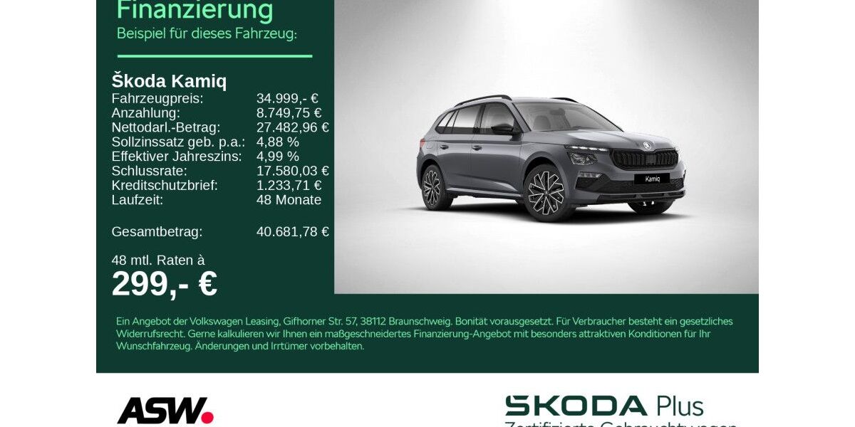 Skoda Kamiq 4.500 km 34.999 &euro; Bad Rappenau 74906