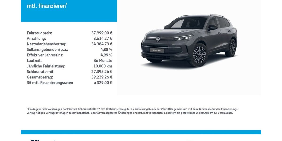 VW Tiguan 19.013 km 37.999 &euro; Leinefelde-Worbis/DE 37327