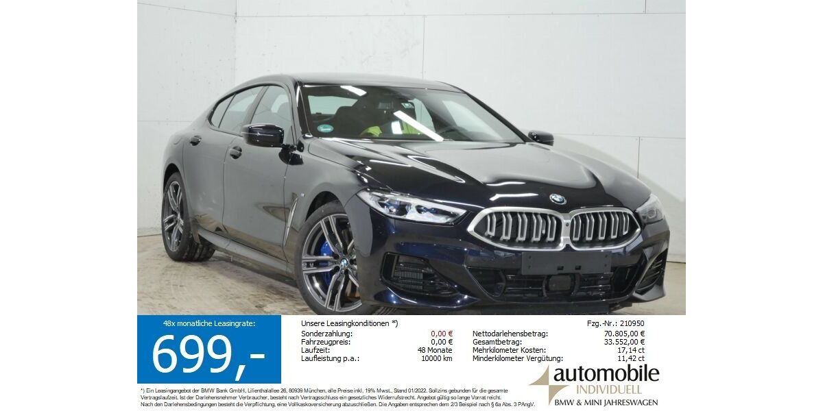 BMW 840 2.400 km 69.639 &euro; Paderborn 33100