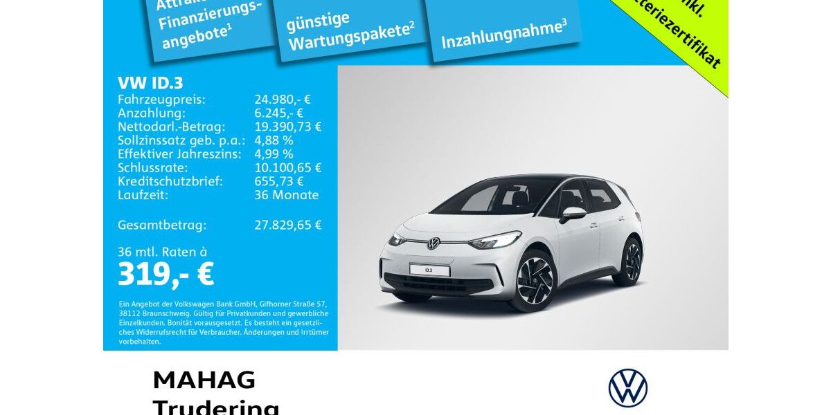 VW ID.3 27.018 km 24.980 &euro; München 81825