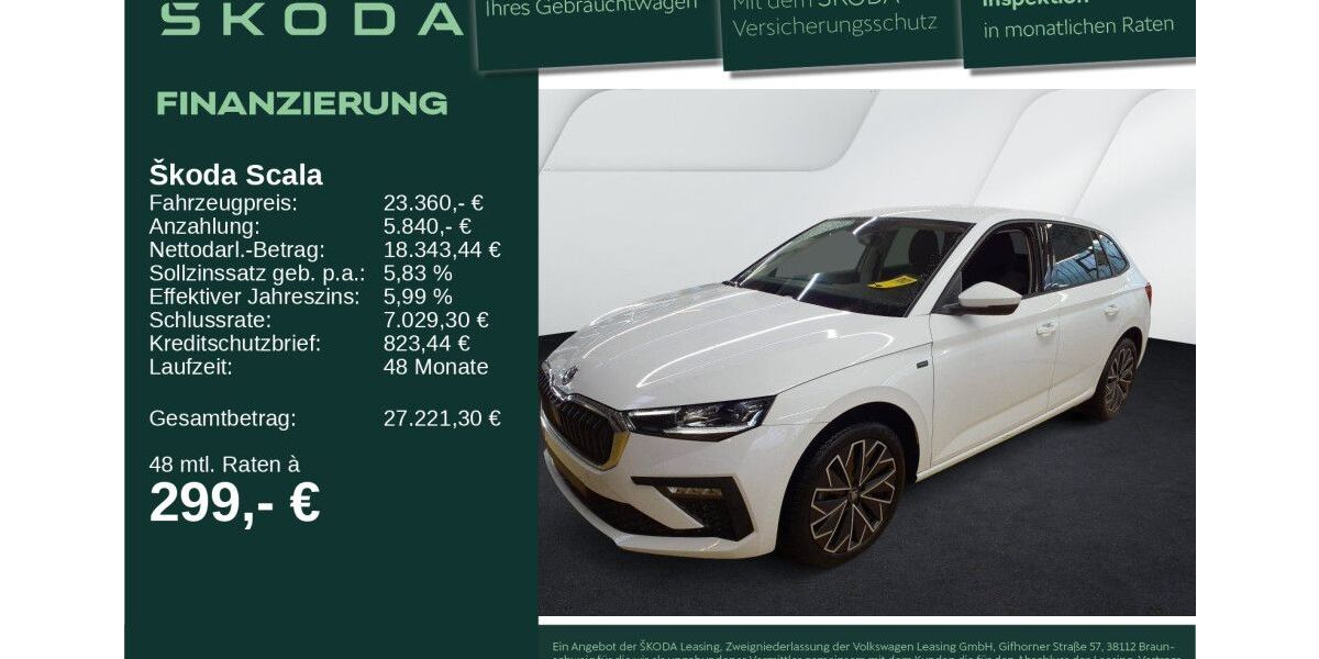 Skoda Scala 14.140 km 23.360 &euro; Neu-Ulm 89231