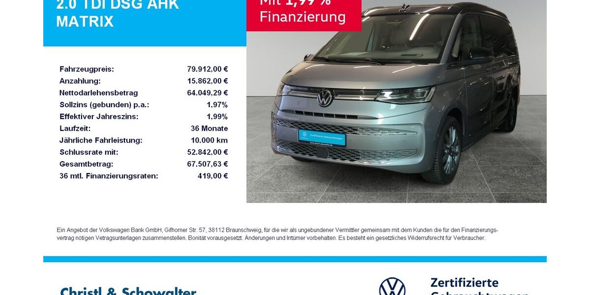 VW T7 California 14.250 km 76.982 &euro; München 81476