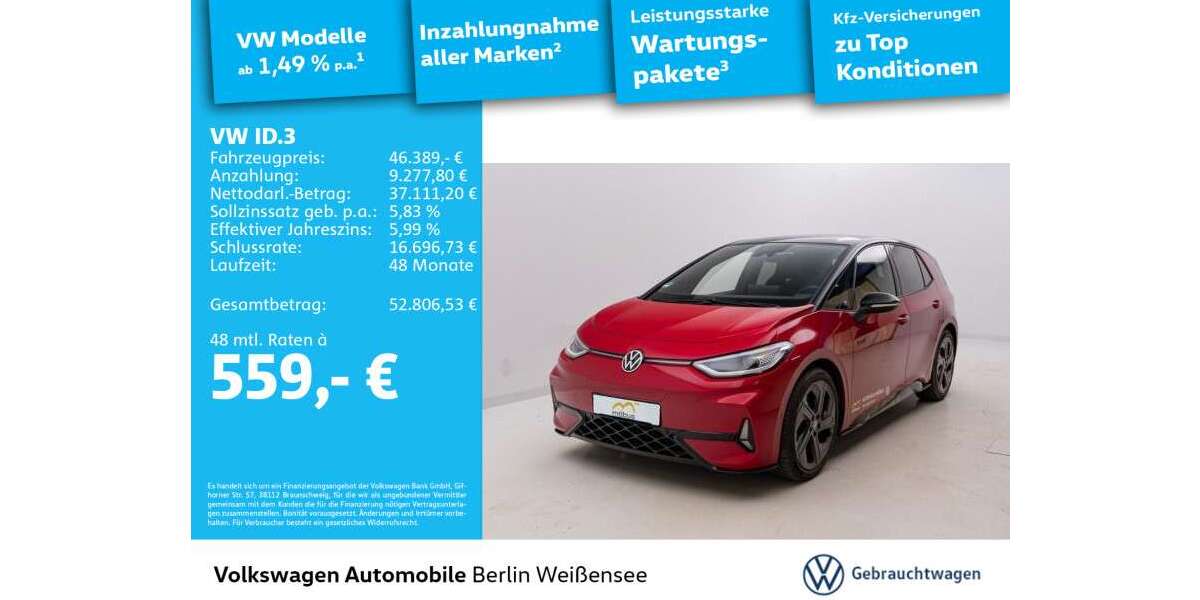VW ID.3 10.000 km 46.389 &euro; Berlin 13088