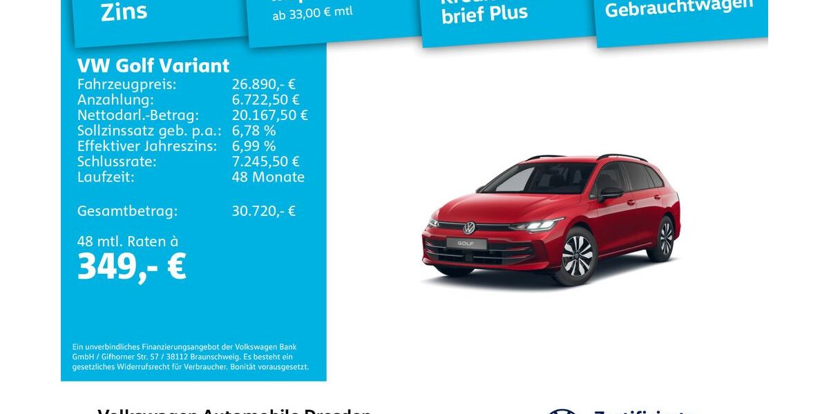 VW Golf 10.583 km 26.890 &euro; Dresden 01067