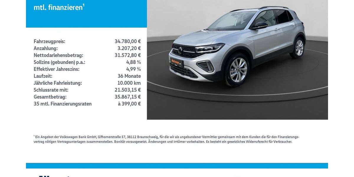 VW T-Cross 5.999 km 31.450 &euro; Mühlhausen/Thüringen 99974