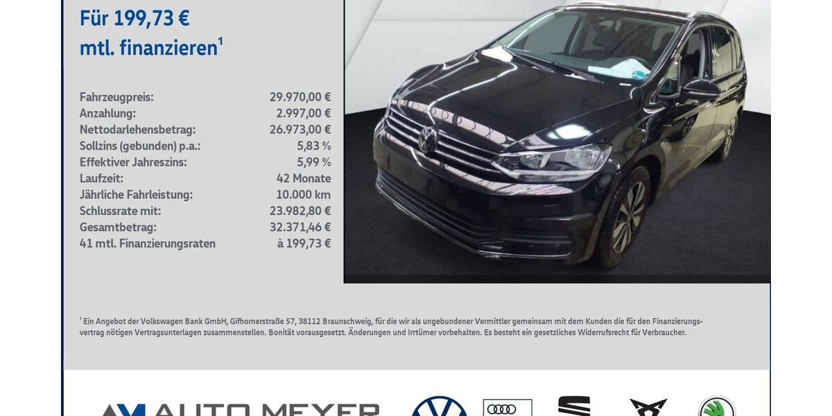 VW Touran 19.185 km 29.970 &euro; Reichenberg 97234