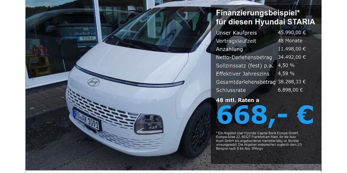 Hyundai STARIA 6.200 km 45.990 &euro; Bad Feilnbach 83075