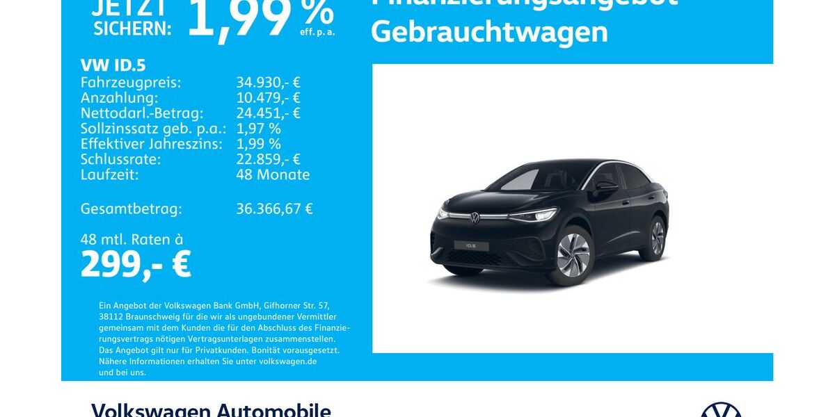 VW ID.5 5.217 km 34.930 &euro; Stuttgart-Feuerbach 70469