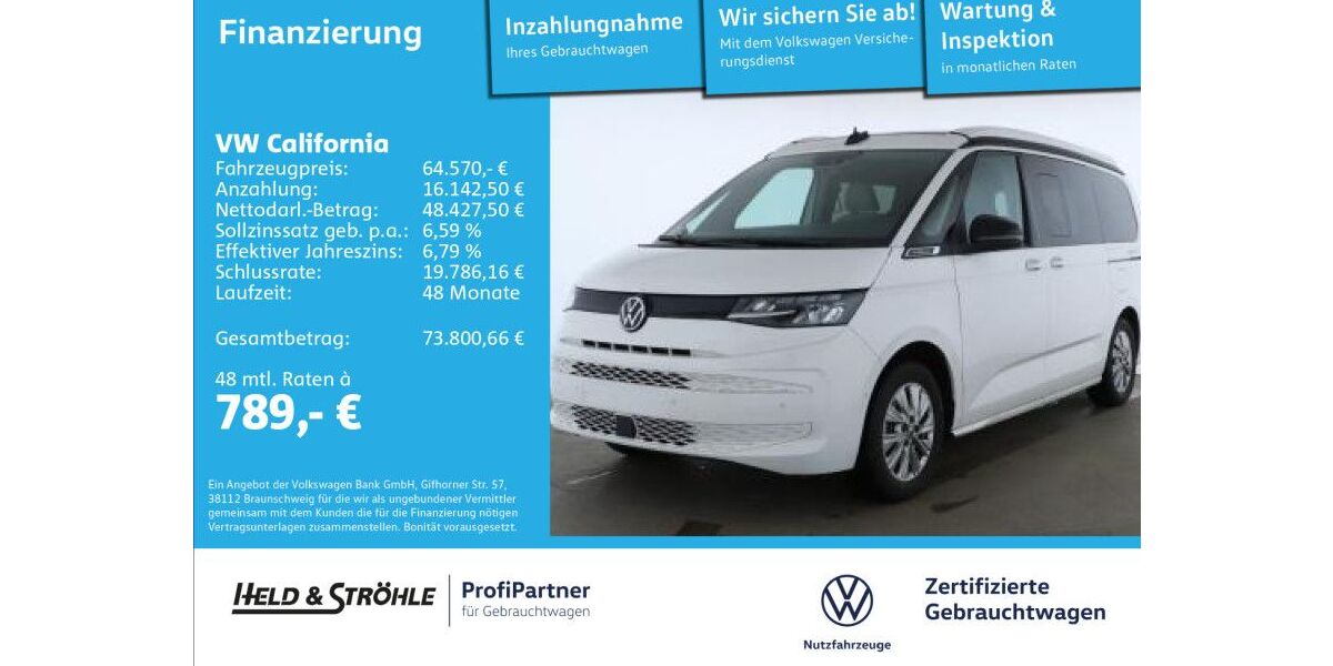 VW T7 California 6.220 km 64.570 &euro; Ulm 89079
