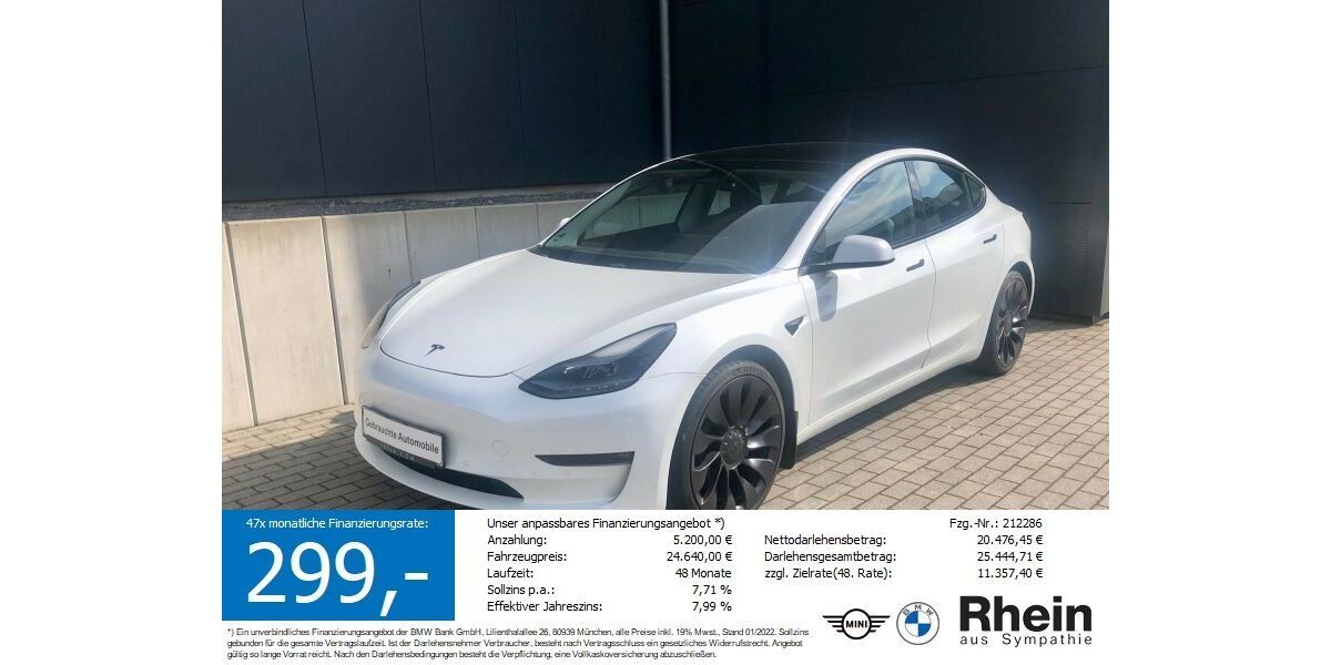 Tesla Model 3 59.993 km 24.890 &euro; Buchen- Hettingen 74722