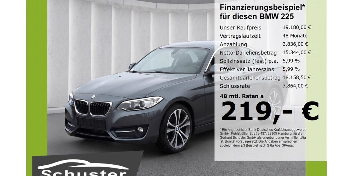 BMW 225 120.513 km 19.180 &euro; Ruhstorf 94099