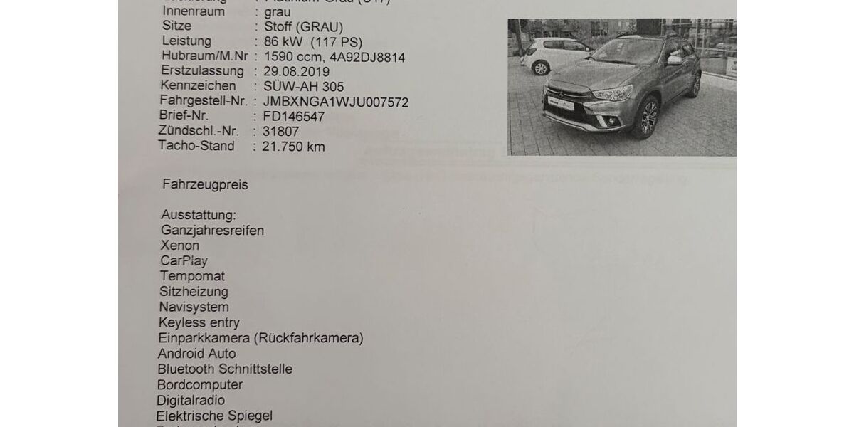 Mitsubishi ASX 65.000 km 13.999 &euro; Lambsheim 67245