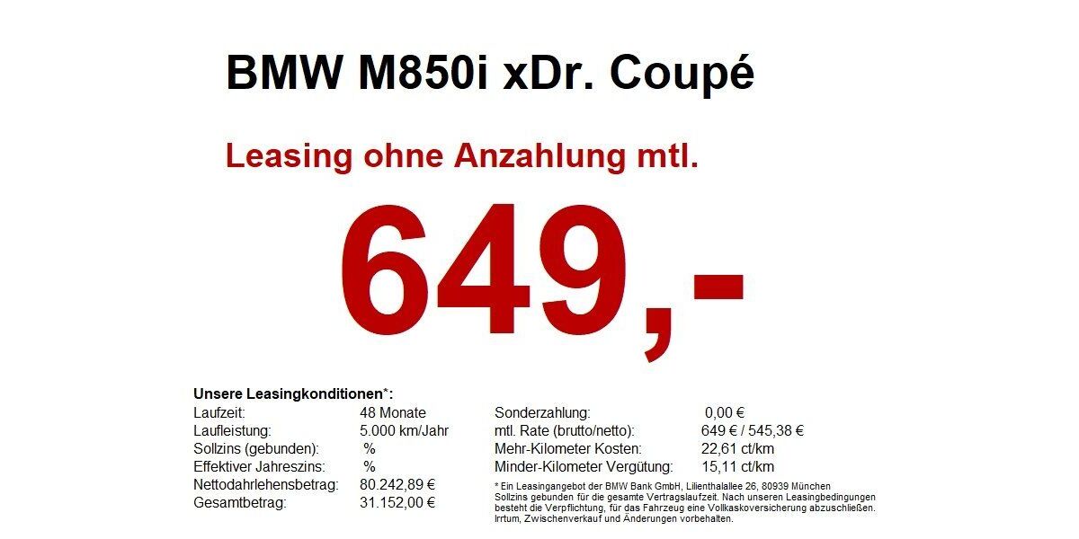 BMW M850 17.900 km 79.420 &euro; Paderborn 33100