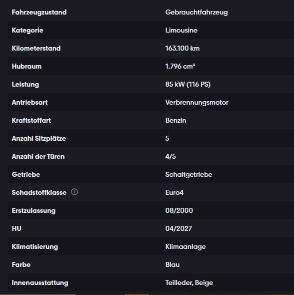 BMW 316i 163.062 km 2.200 &euro; Brandshagen 