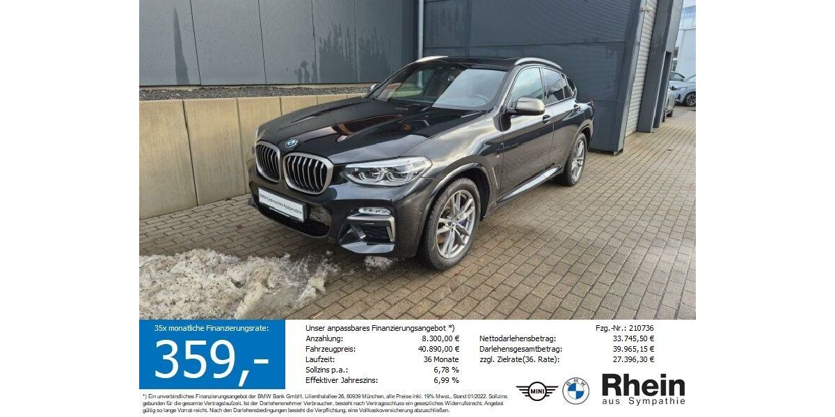 BMW X4 M40 107.935 km 36.389 &euro; Buchen- Hettingen 74722