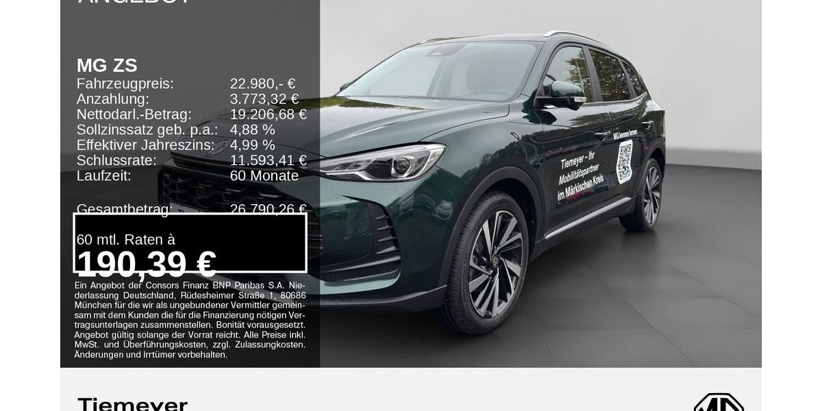 MG ZS 7.900 km 22.980 &euro; Hemer 58675