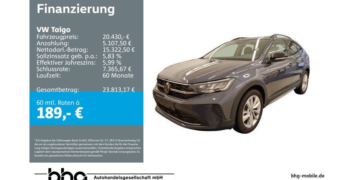 VW Taigo 8.647 km 20.430 &euro; Balingen 72336