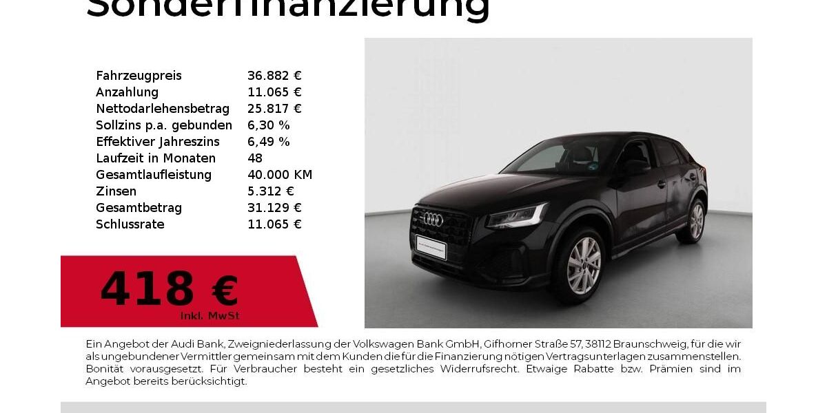 Audi Q2 34.504 km 36.882 &euro; Nürnberg 90411