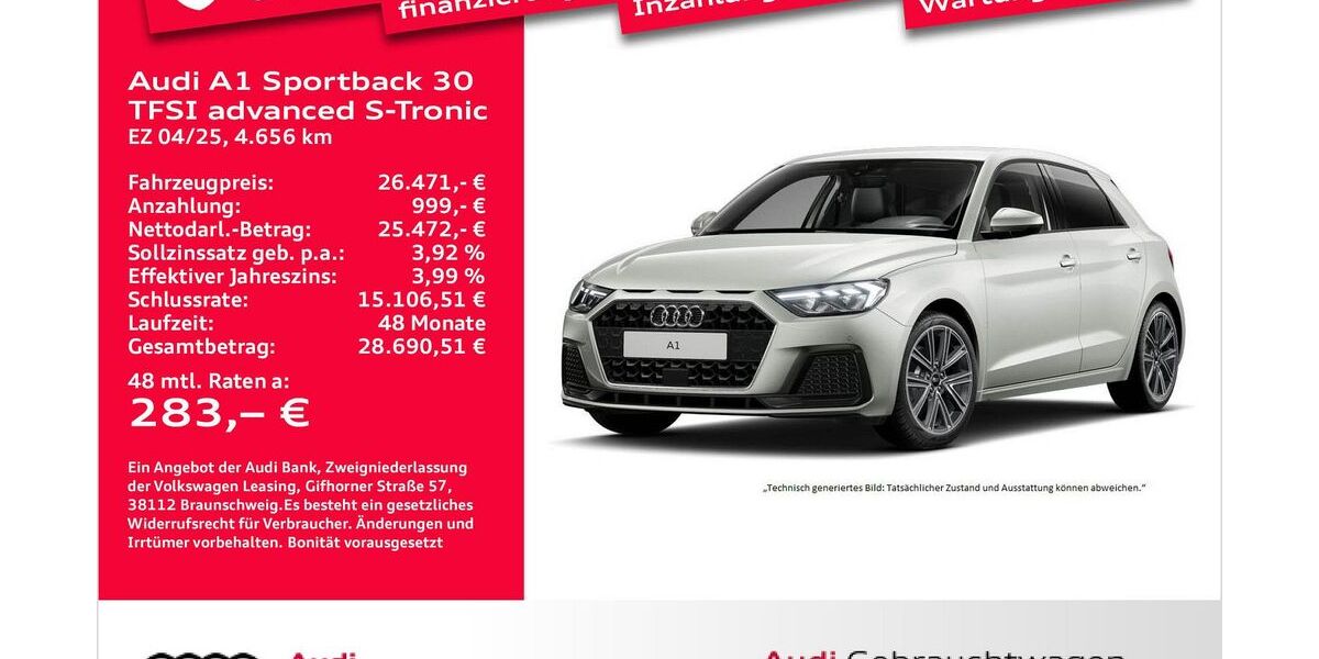 Audi A1 4.656 km 26.471 &euro; Bremerhaven 27576
