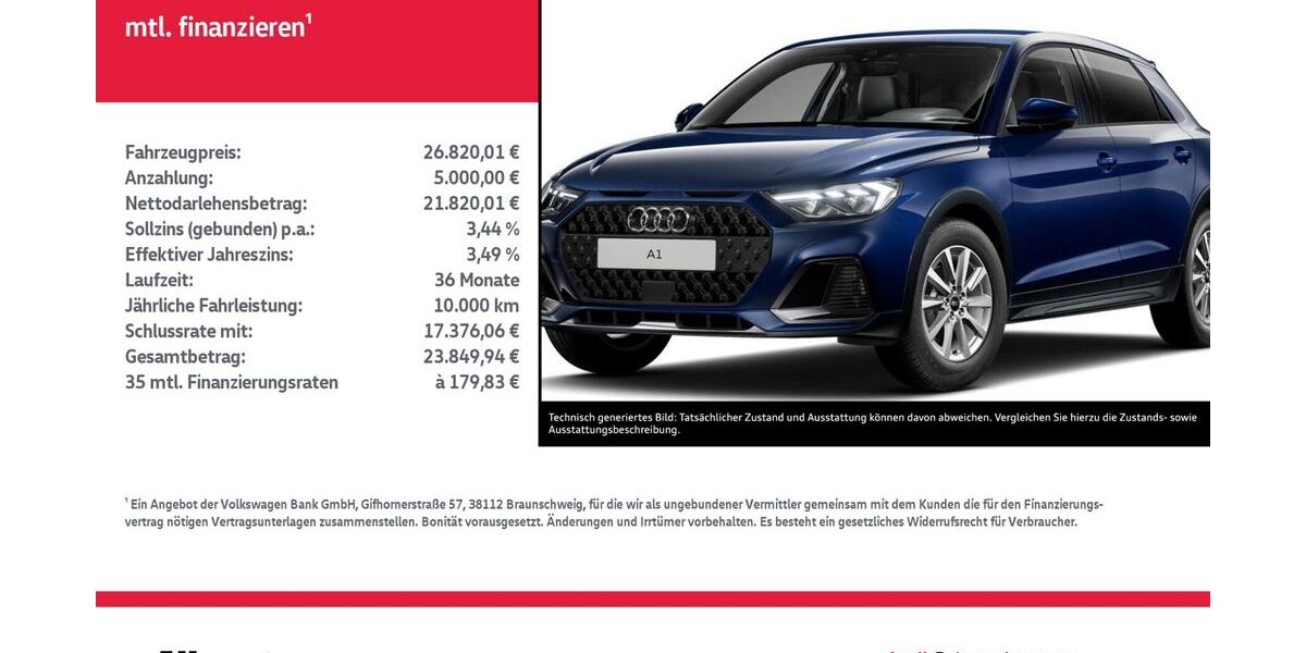 Audi A1 9.965 km 26.820 &euro; Nordhausen 99734