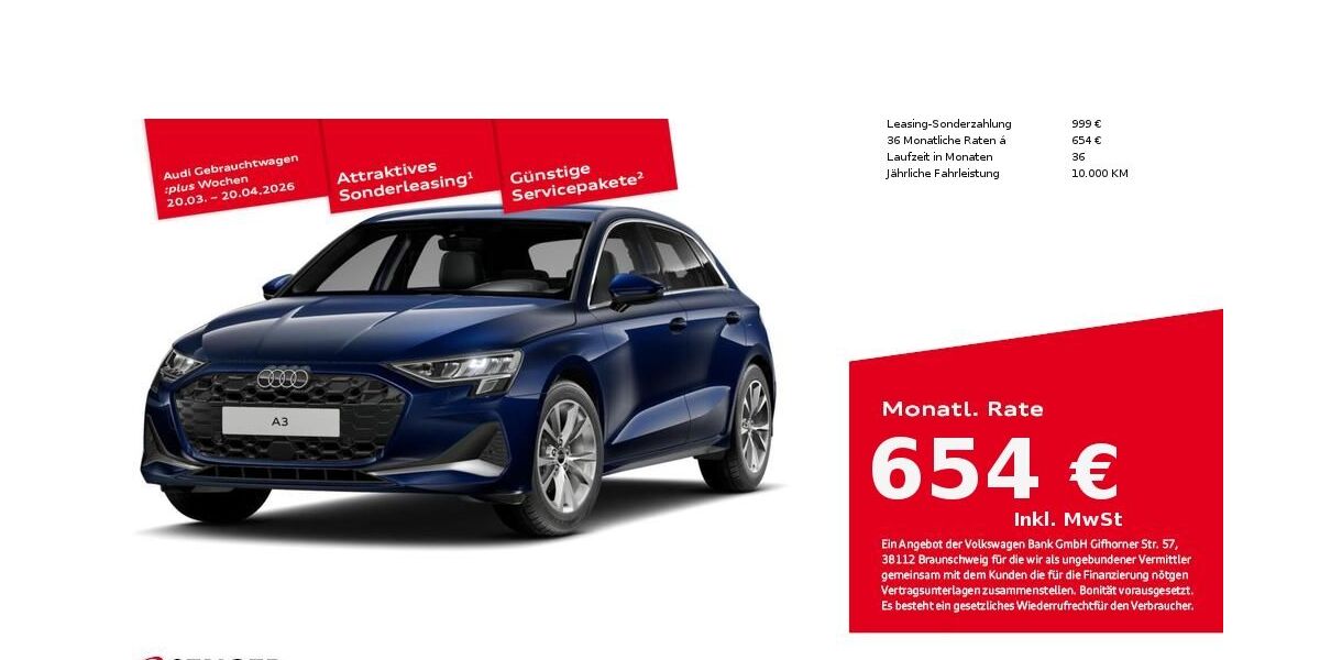 Audi A3 23.200 km 35.950 &euro; Lübeck 23556